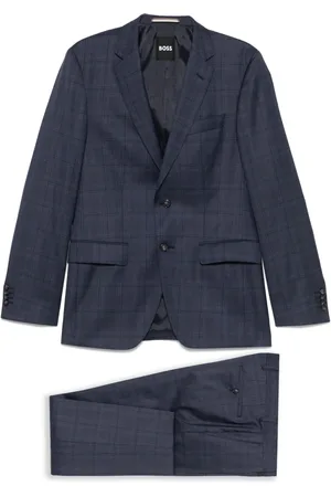 HUGO BOSS Check-pattern single-breasted suit