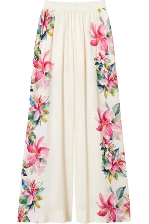 Twin-Set Floral-print wide-leg trousers