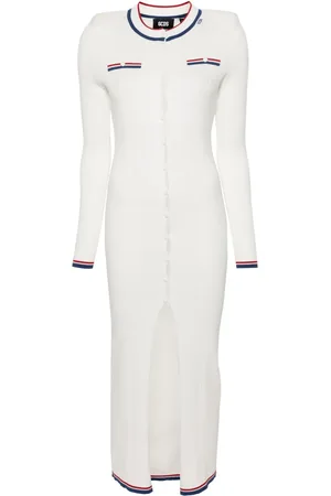 GCDS Padded ribbed-knit maxi dress