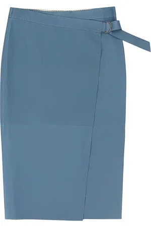 Loro Piana Wrap-effect leather pencil skirt