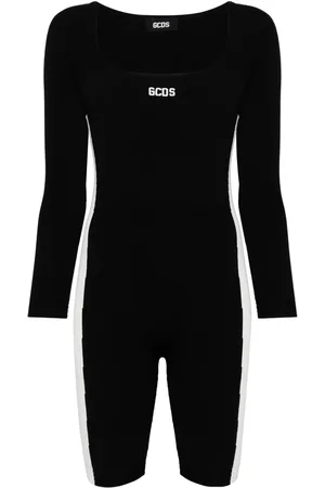 GCDS Logo-embroidered ribbed jumpsuit