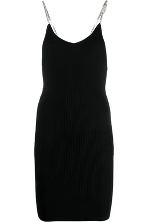 GCDS Rhinestone-embellished ribbed-knit minidress
