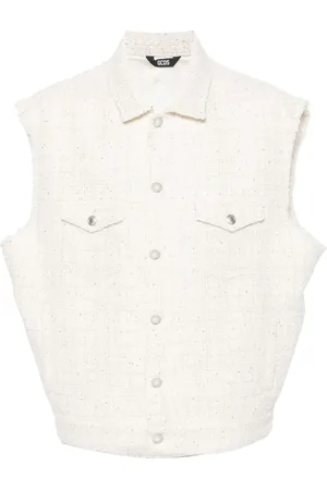 GCDS Sequin-embellished tweed gilet
