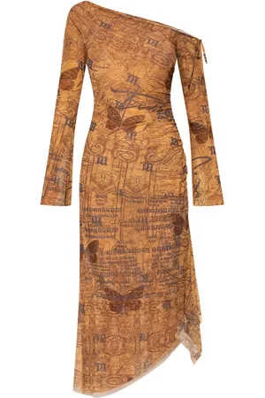 MISBHV Abstract-pattern print midi dress