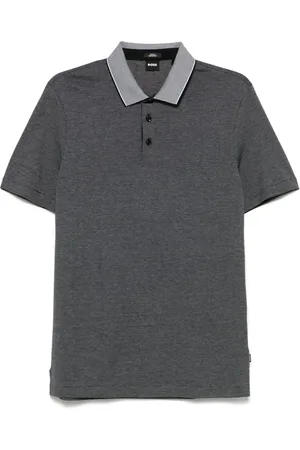 HUGO BOSS Contrasting-collar cotton polo shirt
