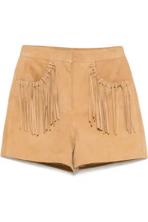 Maje Fringe-detail suede shorts