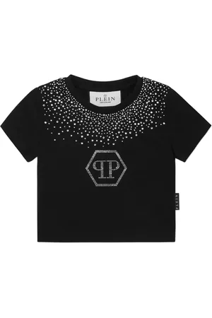 Philipp Plein Hexagon Strass cropped T-shirt