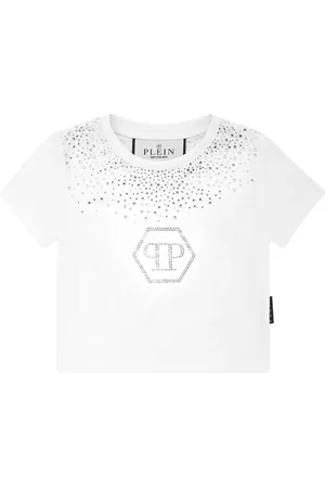Philipp Plein Hexagon Strass cropped T-shirt