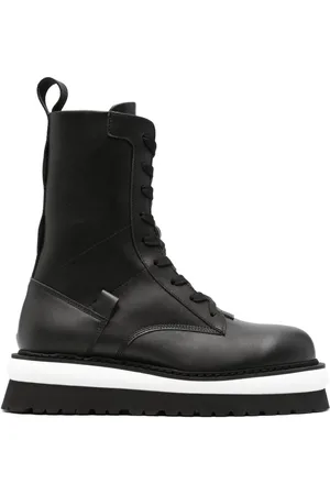 GCDS Logo-lettering leather boots
