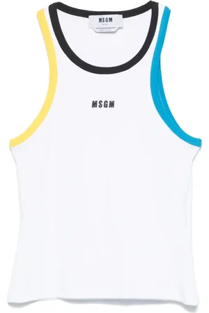 Msgm Logo-embroidered tank top