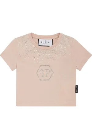 Philipp Plein Strass Hexagon cropped T-shirt