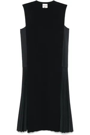 SEMICOUTURE Pliss??-detailed midi dress