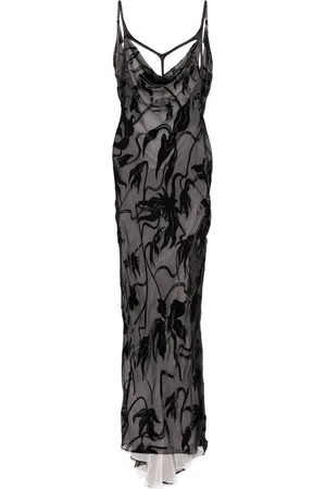 MUGLER Flocked maxi dress