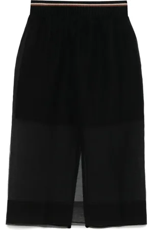 Brunello Cucinelli Semi-sheer midi skirt