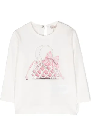 MONNALISA Handbag-print cotton T-shirt