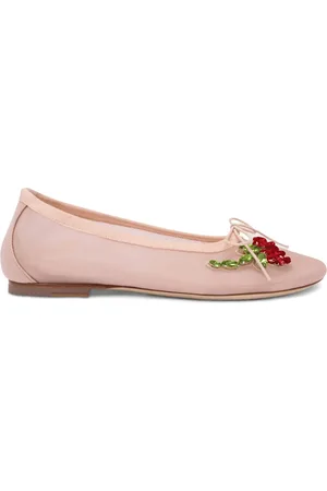 Simone Rocha Crystal-embellished mesh ballet flats