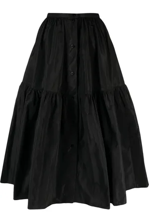 Patou Button-up tiered midi skirt