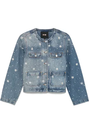 Maje Crystal-embellished denim jacket