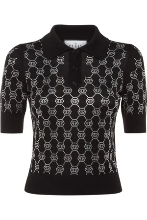 Philipp Plein Crystal-embellished polo top