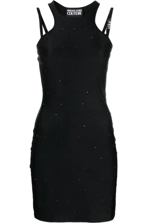 VERSACE Crystal-embellished mini dress