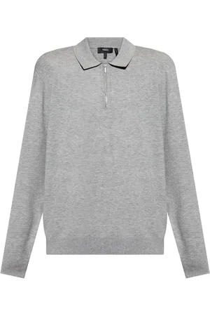 THEORY Quarter-pip polo sweater