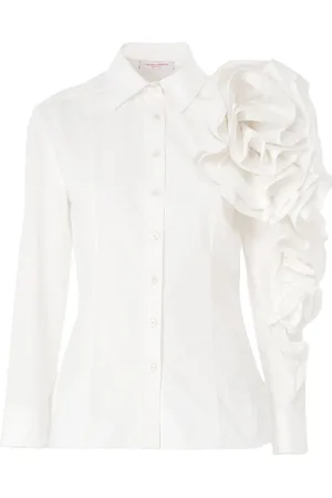 Carolina Herrera Floral-appliqu?? shirt