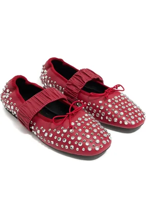 Bimba y Lola Stud-embellished ballerina shoes