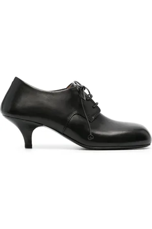 MARSÈLL Square-toe lace-up leather pumps
