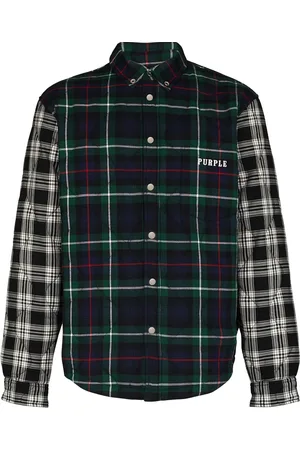 Purple Brand Plaid logo quilted shirt