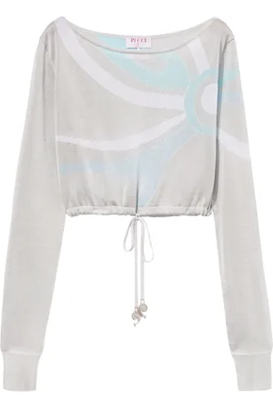Puccini Marmo-jacquard crop top