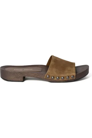Miu Miu Faded-suede clogs