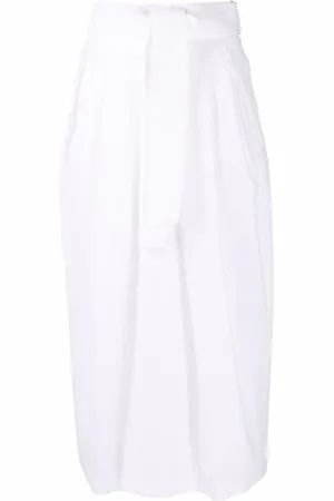 Fabiana Filippi Belted cotton midi skirt