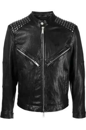 Dsquared2 Studded leather biker jacket
