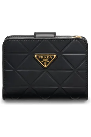 Prada Small triangle-motif leather wallet