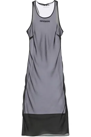 Patrizia Pepe Logo-embroidered layered midi dress