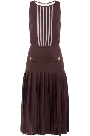 Elisabetta Franchi Semi-sheer pleated knit dress