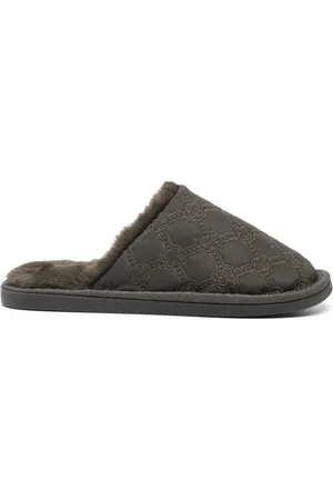 V°73 Logo-embroidered slippers