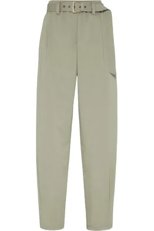 Brunello Cucinelli Belted gabardine trousers