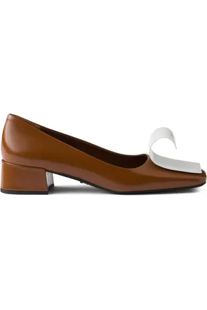 Prada 35mm two-tone brushed-leather pumps