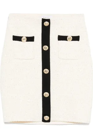 Self-Portrait Sequin-embellished knitted mini skirt