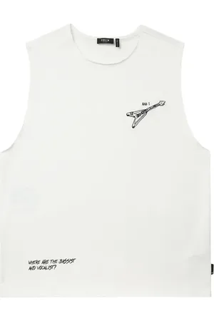 FIVE CM Guitar-print cotton vest