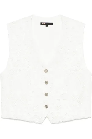 Maje Floral-embroidered gilet