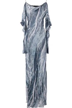 Roberto Cavalli Marble-pattern dress