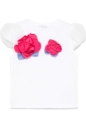 MISS GRANT Floral-appliqu?? T-shirt