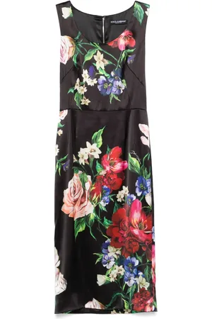 Dolce & Gabbana Floral-print satin midi dress