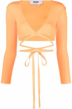 Msgm Wrap knitted crop top