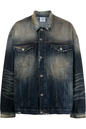 Vetements Distressed-effect stonewashed denim jacket