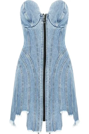 Natasha Zinko Asymmetric-hem denim mini dress