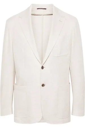 CANALI M??lange-effect single-breasted blazer