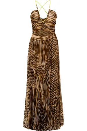Roberto Cavalli Zebra-print maxi dress